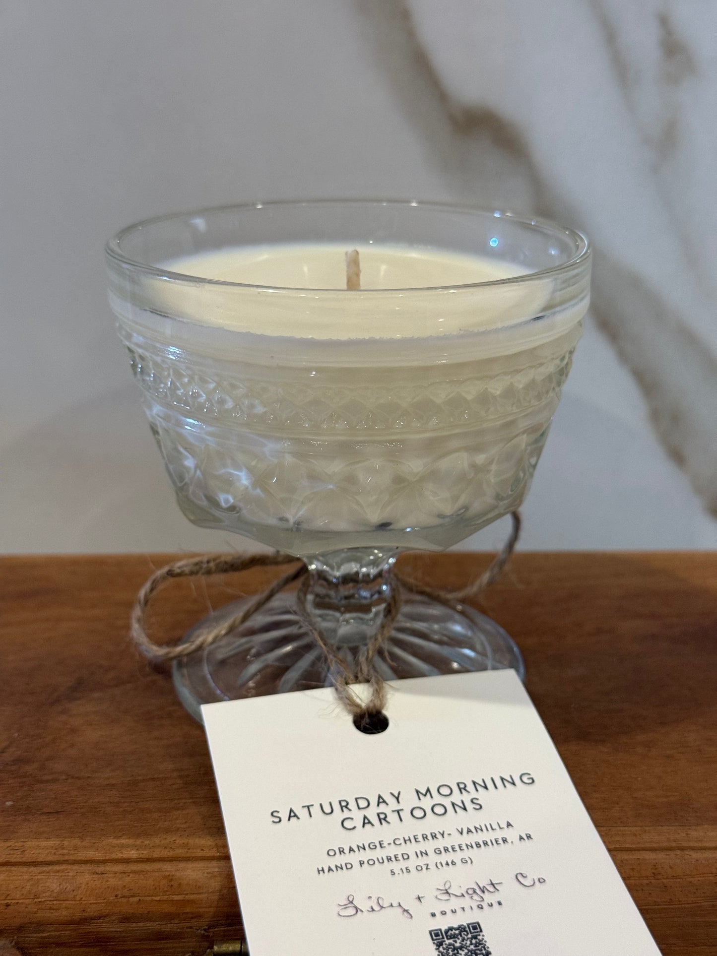 Saturday Morning Cartoons – Vintage Pedestal Glass Candle