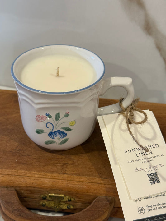 Sunwashed Linen – Vintage Mug Candle